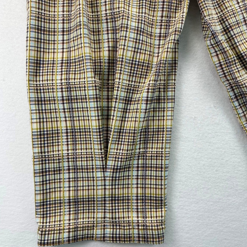 Free People Nice Choice Stripe Plaid Pull On Pants Barrel Leg Size Medium NEW - Picture 12 of 16